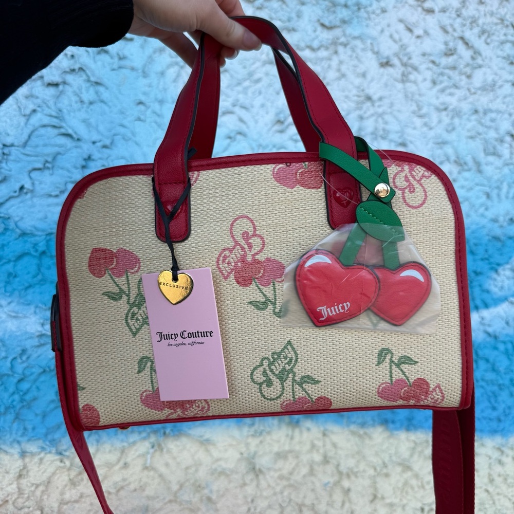 Juicy Couture Cherry Mini Bowler Bag Y2K Coquette Summer NWT Cute satchel